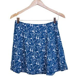Forever 21 Tropical Floral Print Mini Skirt Women's Medium Teal Green White